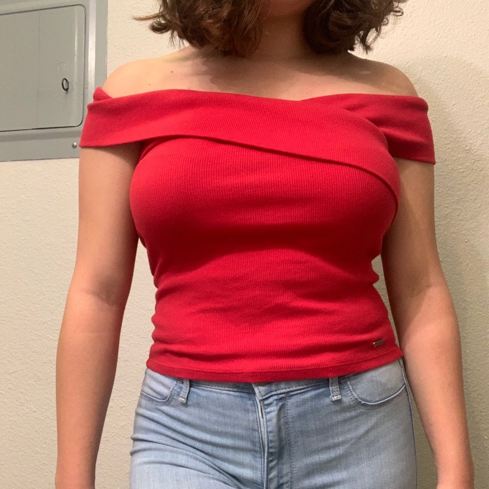 red off shoulders